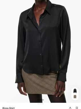 Wilfred Black Satin Button-Up Shirt - Women